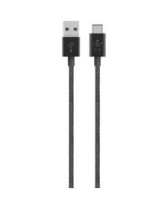 Belkin MIXIT Metallic USB-C to USB-A Charge Cable - 4 ft USB Data Transfer Cable for Notebook - First End: 1 x Type C Male USB - Second End: 1 x Type A Male USB - Black