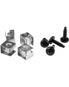 StarTech.com Server Rack Screws and Clip Nuts - 10-32 - Rack Mount Screws and Slide-On Cage Nuts - Clip Nuts and Screws - 50 Pack