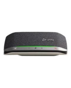 Poly Sync 20 Portable Speakerphone, USB-C, Bluetooth for Smartphone, Microphone, Battery Black, Silver - USB - Microphone - USB, Battery - Desktop - Black, Silver