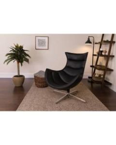 Flash Furniture Cocoon Swivel Chair, Black/Silver