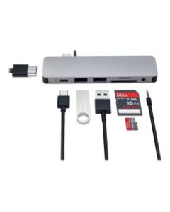 HyperDrive SOLO GN21D-SILVER Docking Station - for Notebook/Tablet PC/Desktop PC/Smartphone - USB Type C - 4 x USB Ports - 2 x USB 3.0 - USB Type-C - HDMI - Audio Line Out - Wired