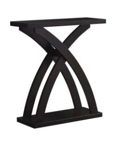 Monarch Specialties Derek Accent Table, 34inH x 31-1/4inW x 11-1/2inD, Cappuccino