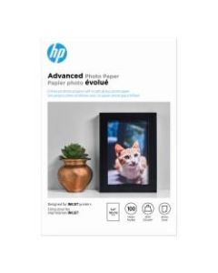 HP Advanced Photo Paper for Inkjet Printers, Glossy, 4in x 6in, 66 Lb, Pack Of 100 Sheets (Q6638A)