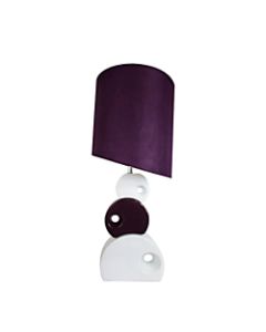Elegant Designs Stacked Circle Ceramic Table Lamp, 29inH, Purple Shade/Purple and White Base