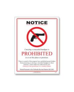 ComplyRight State Weapons Law 1-Year Poster Service, English, Nebraska, 8 1/2in x 11in