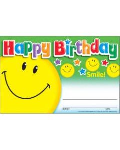 Trend Happy Birthday Smile Recognition Awards - "Happy Birthday" - 8.5in x 5.5in - Multicolor - 30 / Pack