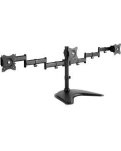 V7 Triple Swivel Desk Stand Mount - Up to 27in Screen Support - 17.64 lb Load Capacity - 12.4in Height x 18.4in Width x 57in Depth - Desktop - Solid Steel, Aluminum - Black