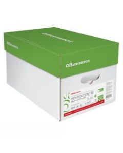 Office Depot Brand EnviroCopy Paper, 3-Hole Punched, Letter Size (8 1/2in x 11in), 20 Lb, 30% Recycled, FSC Certified, Ream Of 500 Sheets, Case Of 10 Reams