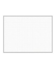 Ghent Grid 1in x 1in Magnetic Dry-Erase Whiteboard, 48 1/2in x 96 1/2in, Satin, Aluminum Frame With Silver Finish