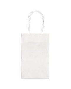 Amscan Paper Solid Cub Gift Bags, 8-1/4inH x 5-1/4inW x 3-1/4inD, Frosty White, Pack Of 40 Bags
