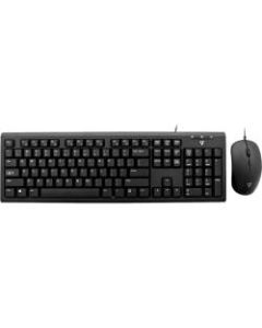 V7 Wired Keyboard and Mouse Combo - USB Cable - English (US) - Black - USB Cable Mouse - Optical - 1600 dpi - 3 Button - Black - Email, Internet Key, Play/Pause, Volume Control Hot Key(s) - Symmetrical - Compatible with Desktop Computer