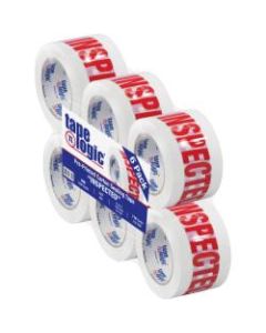 Tape Logic Pre-Printed Carton Sealing Tape, "Inspected", 3in x 110 Yd., Red/White, Case Of 6 Rolls