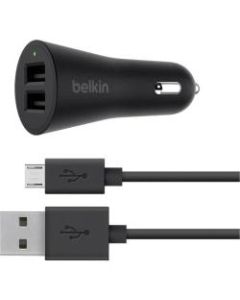 Belkin BOOSTUP 2-Port Car Charger + USB-A to Micro-USB cable - 12 V DC Input - 5 V DC/4.80 A Output