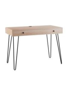 Brenton Studio Callay 42inW Writing Desk, Blonde Oak/Black
