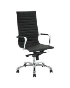 Lorell Modern Ergonomic Bonded Leather High-Back Chair, Black