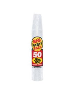 Amscan Plastic Cups, 12 Oz, Clear, 50 Cups Per Pack, Case Of 4 Packs