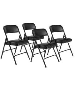 National Public Seating Series 1200 Folding Chairs, Black, Set Of 4 Chairs