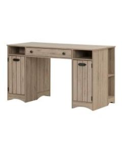 South Shore Artwork Rectangle Craft Table With Storage, Rustic Oak