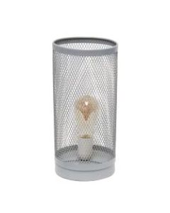 Simple Designs Cylindrical Mesh Table Lamp, 12-3/4inH, Gray