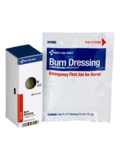 First Aid Only SmartCompliance Burn Dressing Refill, 4in x 4in, White