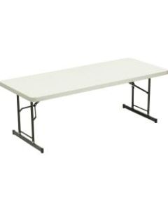 SKILCRAFT Folding Table - Rectangle Top - 72in Table Top Width x 30in Table Top Depth - Assembly Required - Platinum - High-density Polyethylene (HDPE) - TAA Compliant
