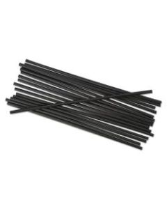 Boardwalk Single-Tube Stir Straws, 5 1/4in, Black, 1,000 Straws Per Pack, Carton Of 10 Packs