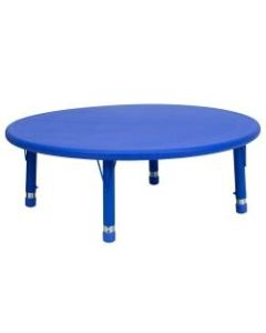Flash Furniture Round Adjustable Activity Table, 23-3/4in x 45in, Blue