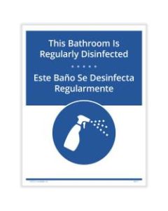 ComplyRight Coronavirus And Health Safety Posting Notices, Bathroom Regularly Disinfected, English, 8-1/2in x 11in, Set Of 3 Notices