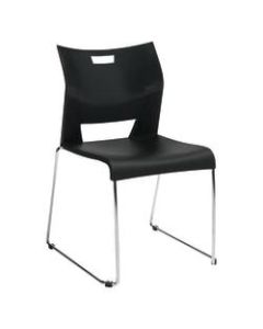 Global Duet Stacking Chair, 32 1/4inH x 25 1/2inW x 23inD, Asphalt Night/Chrome