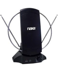 Naxa High Powered Amplified Antenna Suitable For HDTV and ATSC Digital Television - Range - UHF, VHF, FM - 40 MHz to 230 MHz, 470 MHz to 862 MHz - Television, Radio Communication, Indoor - Black