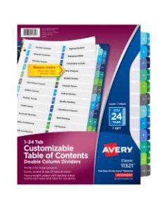 Avery Ready Index Double-Column Table Of Contents Dividers, 24-Tab