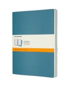 Moleskine Cahier Journals, 7-1/2in x 9-3/4in, Ruled, 80 Pages (40 Sheets), Brisk Blue, Set Of 3 Journals