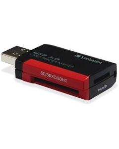 Verbatim Pocket Card Reader, USB 3.0 - Black - SD, microSD, SDXC, miniSD, miniSDHC, microSDHC, microSDXC, SDHC - USB 3.0External - 1 Pack