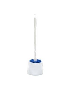 Alpine Industries Economy Toilet Bowl Brush With Caddy, 16-5/16in x 4-1/2in, Blue/White