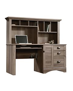 Sauder Harbor View Collection Computer Desk With Hutch, Salt Oak