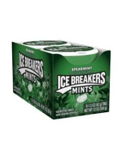 Ice Breakers Sugar-Free Mints, Spearmint, 1.5 Oz, Box Of 8