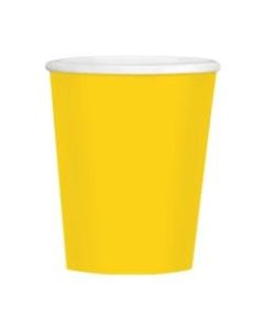 Amscan Hot/Cold Paper Cups, 12 Oz, Sunshine Yellow, Pack Of 40 Cups, Case Of 4 Packs