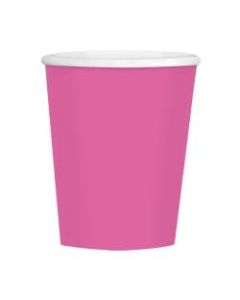 Amscan Hot/Cold Paper Cups, 12 Oz, Bright Pink, Pack Of 40 Cups, Case Of 4 Packs