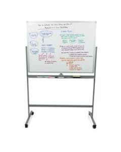 Mind Reader Rolling Magnetic Dry-Erase Whiteboard, 73in x 49 1/4in, Aluminum Frame With Silver Finish