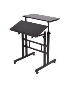 Mind Reader 27inW 2-Tier Sit And Stand Desk, Black
