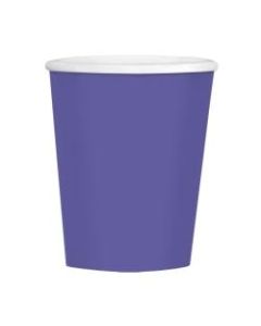 Amscan Hot/Cold Paper Cups, 12 Oz, Purple, Pack Of 40 Cups, Case Of 4 Packs