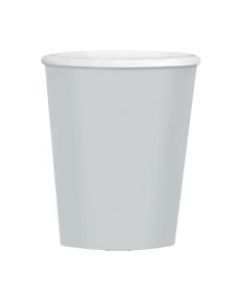 Amscan Hot/Cold Paper Cups, 12 Oz, Silver, Pack Of 40 Cups, Case Of 4 Packs