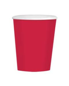 Amscan Hot/Cold Paper Cups, 12 Oz, Apple Red, Pack Of 40 Cups, Case Of 4 Packs