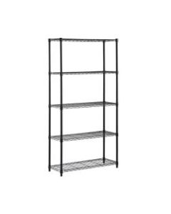 Honey-can-do SHF-01442 5-Tier Industrial Shelving Holds 200-Pounds Per Shelf, 72-Inch, Black - 5 Tier(s) - 72in Height x 14in Width36in Length - Floor - Durable, Adjustable Shelf, Rust Resistant - Black - Steel