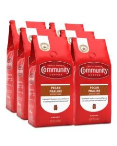 Community Coffee Arabica Ground Coffee, Pecan Praline, 12 Oz Per Bag, Carton Of 6 Bags