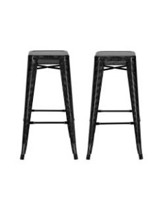 DHP Nova Metal Mesh Backless Bar Stool, Black