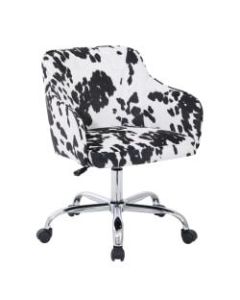Office Star Avenue Six Bristol Task Chair, Fabric, Udder Madness Domino/Silver