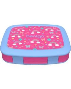 Bentgo Kids Prints 5-Compartment Lunch Box, 2inH x 6-1/2inW x 8-1/2inD, Rainbows/Butterflies