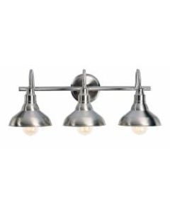 Kenroy Home Dale 3-Light Vanity Lamp, 24inW, Silver