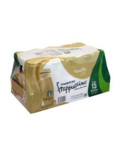 Starbucks Coffee Drinks, Vanilla Frappuccino, 9.5 Oz, Case Of 15 Bottles